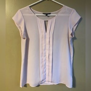 EXPRESS Light Pink Short Cap Sleeve Sheer Office Blouse Size Small